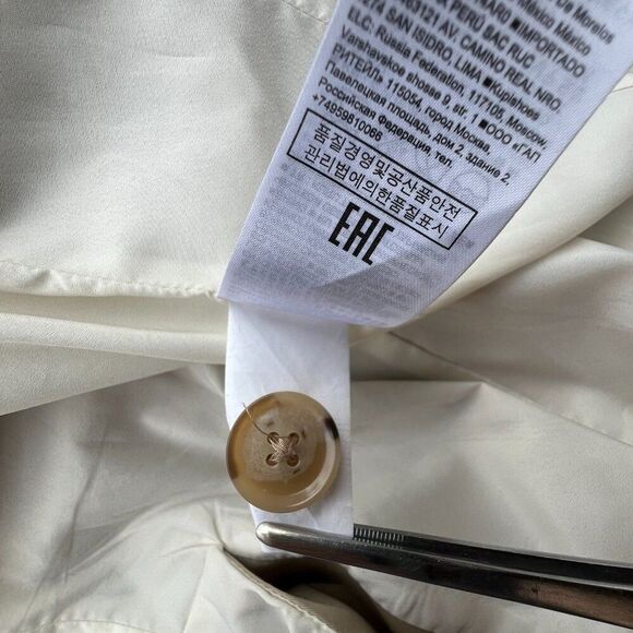 Banana Republic Tan Sateen Blazer Cotton Beige Single Button Short Jacket Sz 2T - Picture 10 of 14